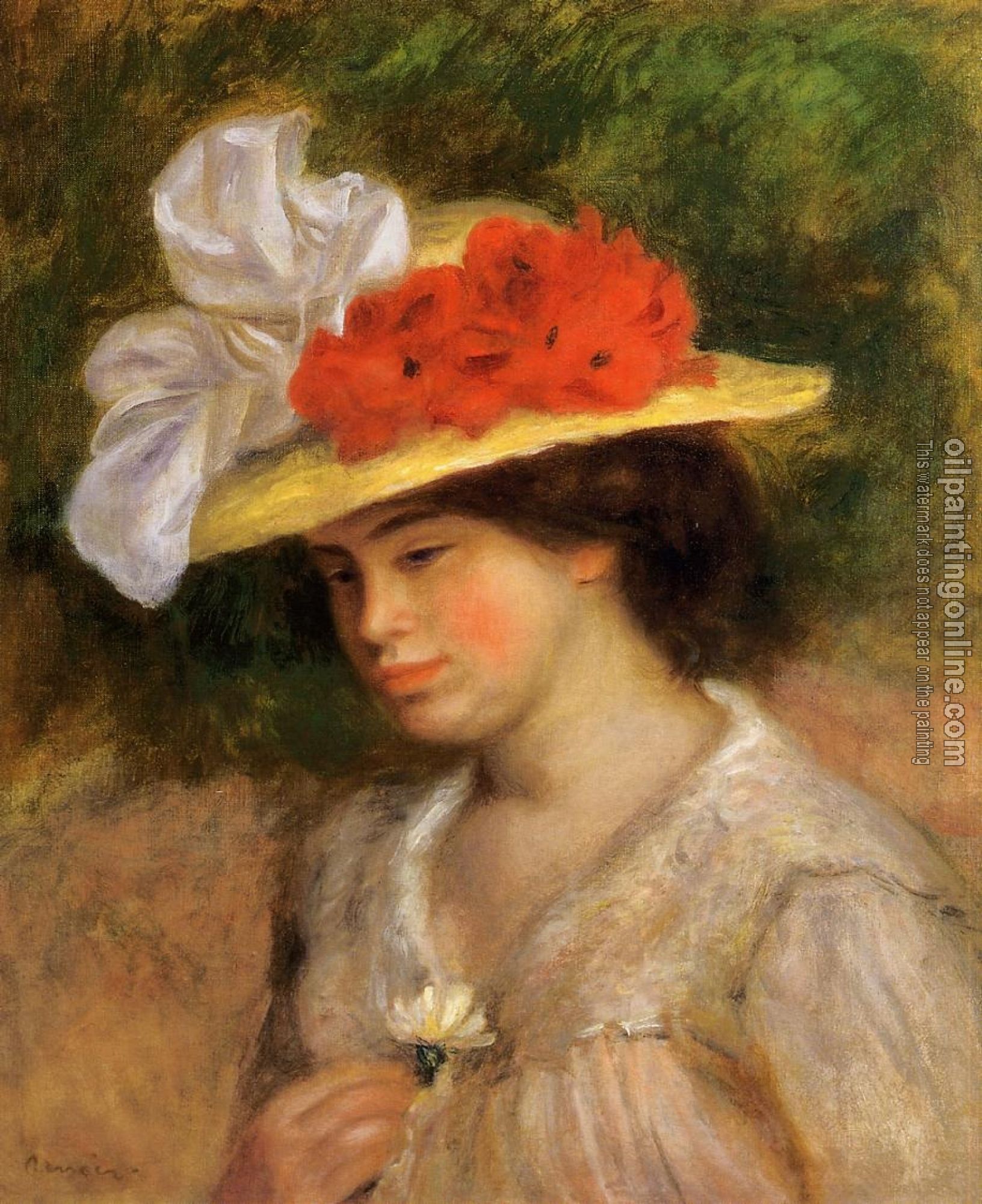 Renoir, Pierre Auguste - Woman in a Flowered Hat